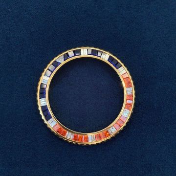 Luxus Uhrenverbesserungen: Premium VVS 18K Gold Synthetic Sapphire mit schwarzer Diamantlünette
