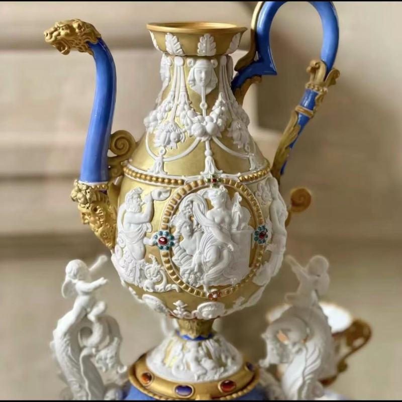 Luxury Porcelain Collection with Mythical Carvings