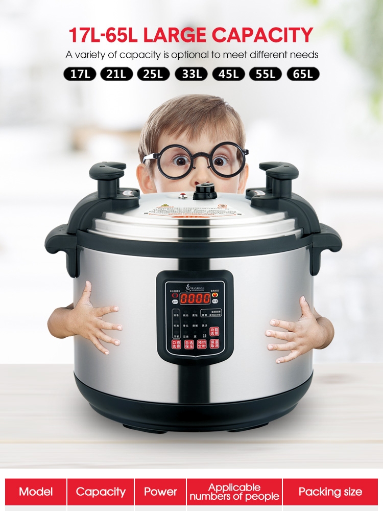 Custom Capacity Stainless Steel Industrial Electric Pressure Cookers ...