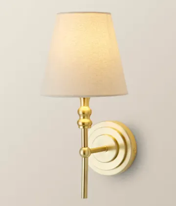 Maggie Brushed Chrome Wall Lights with Tapered Shades