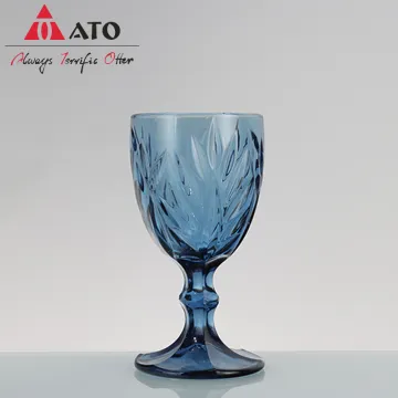 ATO Colored Goblet Water Glass Blue Glass Goblets