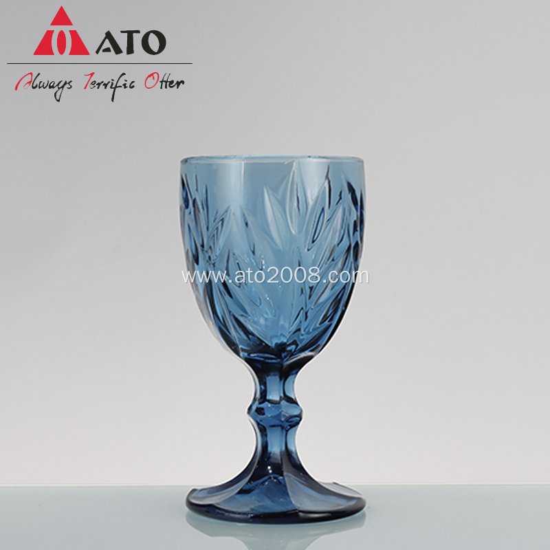 ATO Colored Goblet Water Glass Blue Glass Goblets