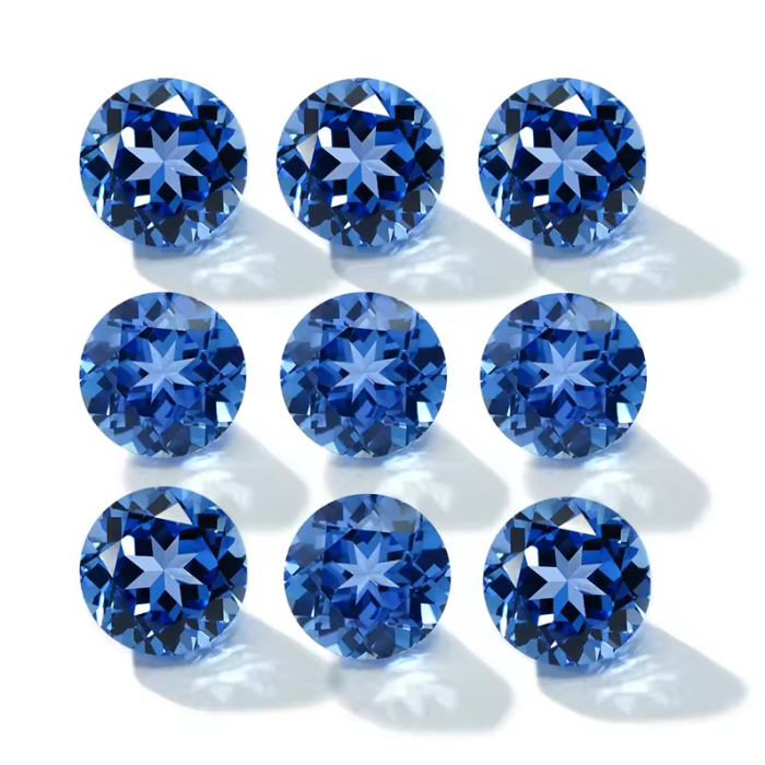 Lab lumago round cut Emerald at Sapphire