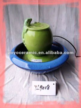 ceramic green ball mini water fountains indoor deco