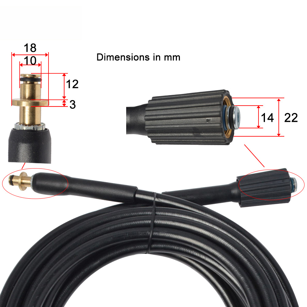 مخصص 10 أمتار أنبوب PVC/خرطوم غسالة الضغط العالي