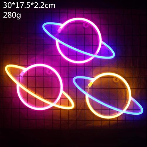 LED Planet Neon Light Signs USB Or Battery Powered Soft Night Light Party Supplies For Home Party Bar Decoration Christmas Gift