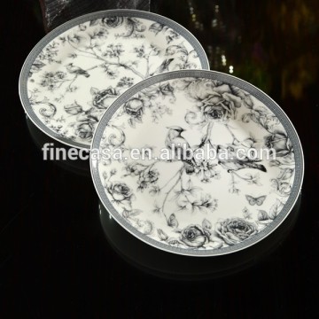 8 Inches Elegant New Bone China Porcelain Side Plate set of Nocturne