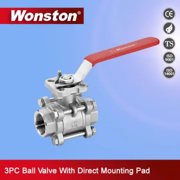 Three Piece Ball Valve with Direct Mounting Pad