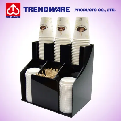 Counter Organizer Condiment Holder ABS Coffee Cup Lid Dispenser