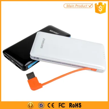 Portable Power Bank Charger 6000mAh Powerbank Inbuilt Cable