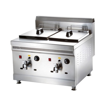 Gas Double-Tank Kitchen Fryer Equipment
