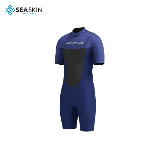 Seaskin Mens Zipper-Free One Piece Shorty Wetsuit
