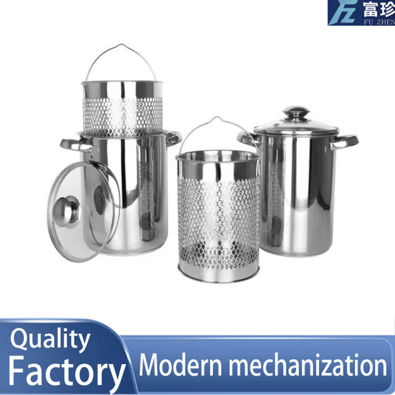 Stainless Steel Pasta Pot with Strainer Basket