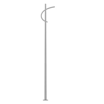 High Quality Steel High Mast Light Pole, Hot Dip Galvanized 6-12m Single Arm Street Lamp Pole with Outdoor Rain Protection