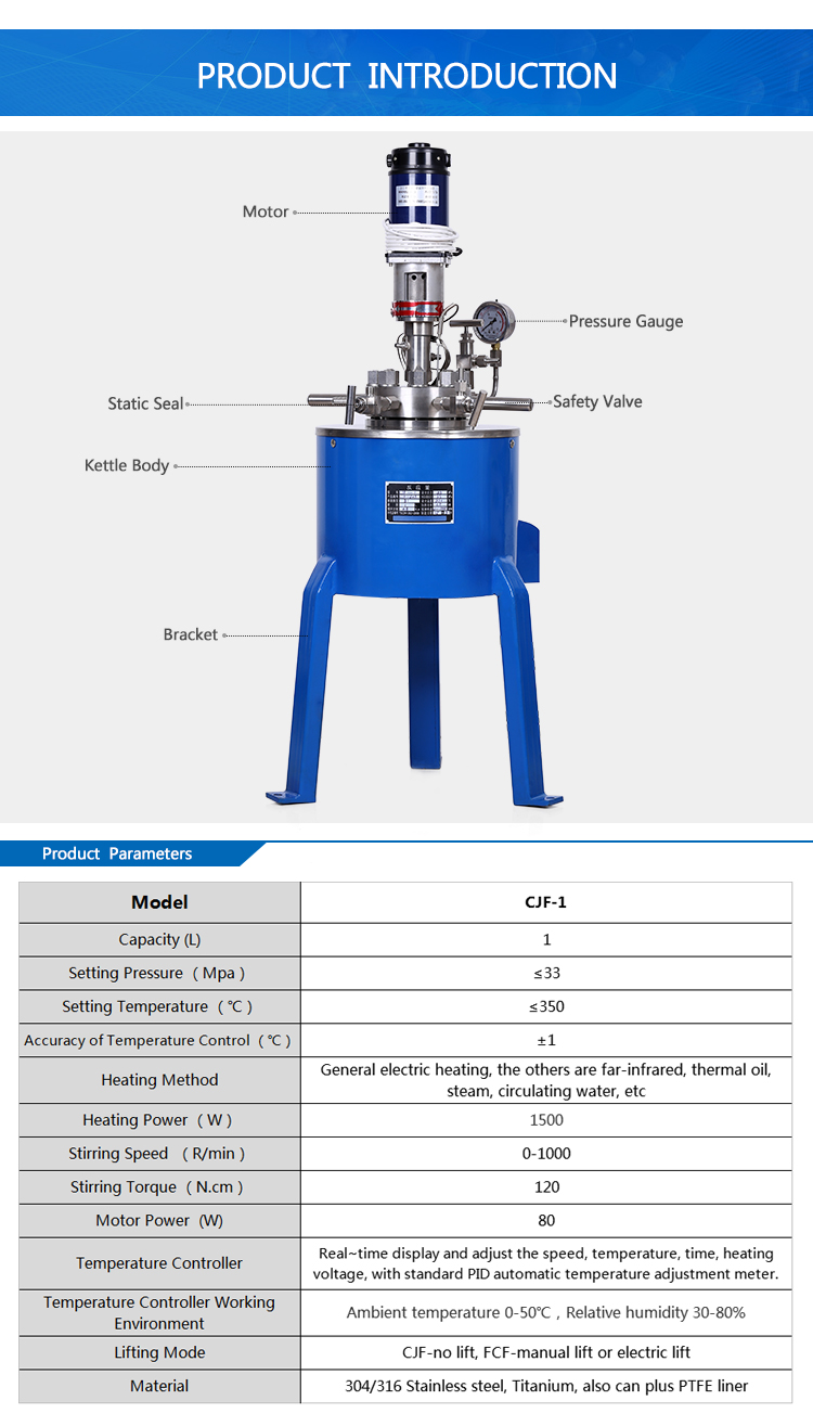 Autoclavable Container High Pressure Reactor for Lab