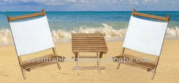 Outdoor furniture wooden beach table and chair