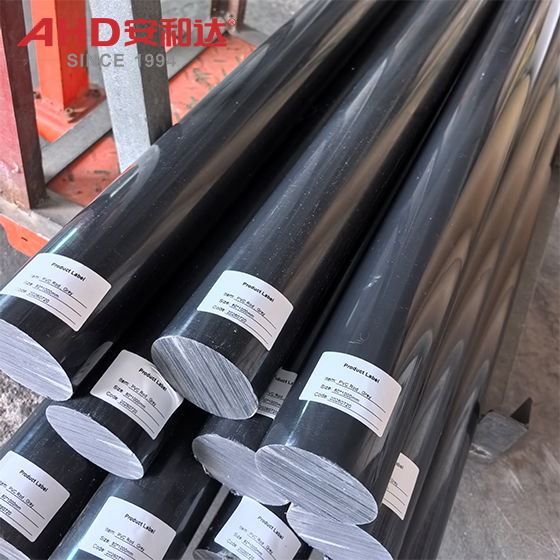 grey solid pvc rod 80mm