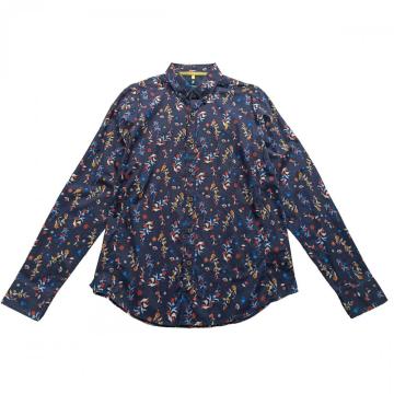 Camisa de estampado floral de tono cálido para hombres