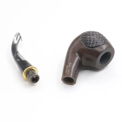 Factory direct sale black ebony handmade smoking pipe acrylic bent handle