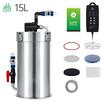 WECKAQUA Sound Off Fish Tank External Filter with Cotton Media and Pump for Aquarium