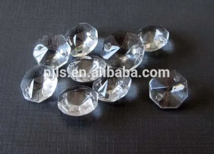 crystal octagonal beads, clear glass octagonal beads
