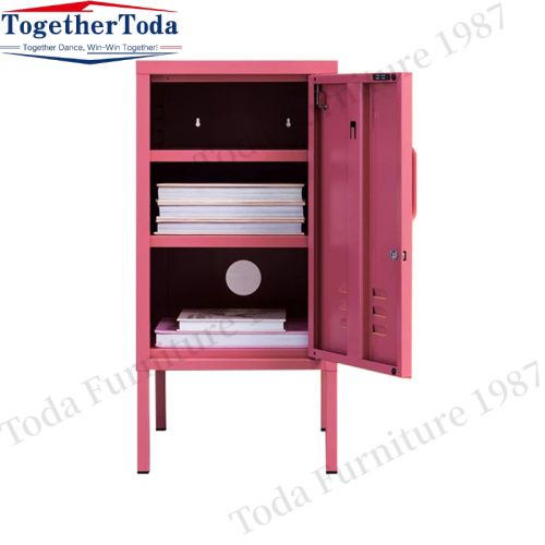 Single door metal locker with lock Bedroom nightstand