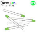 12V 3mm Green LED Résistance intégrée DC