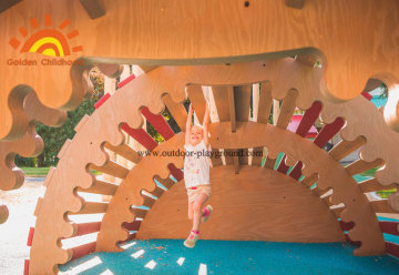Wooden Outdoor Climber Sculpture For Children