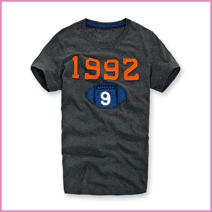 men printed and embroidered short sleeves casual T-shirt