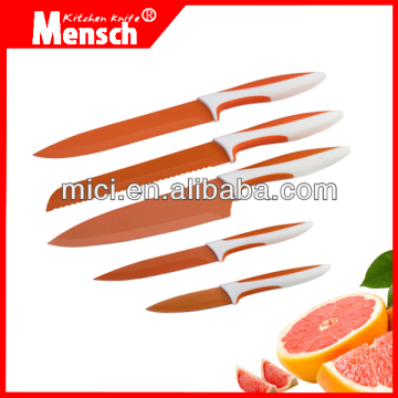 5pcs colorful non-stick kitchen knife set