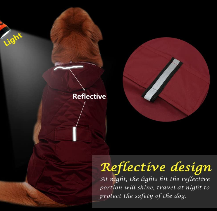 Reflective Large Dog Raincoat