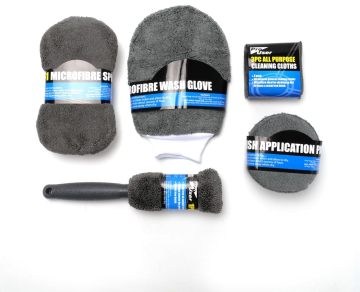 9Pcs Microfiber Car Cleaning Kit for Interior and Exterior Detailing