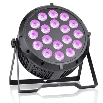LED Flat Par 18x8W RGBW 4in1DMX 512 Stage Lighting For DJ Disco Party Projector Nightclub