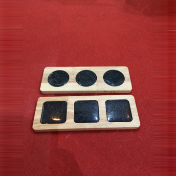Black Marble Stone + Wood Cheese Board Set