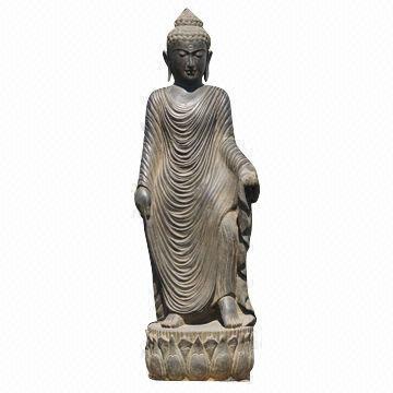 Walking Large Carved Stone Indian Garden Buddha