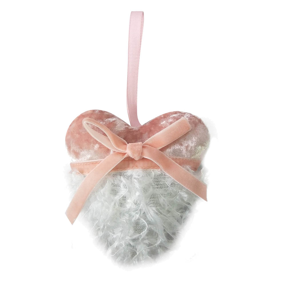 Pink Christmas Heart Shaped Ornament