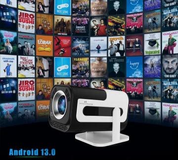 720P Android 13 Mini Projector with 1080P and 4K Support, 2G+16G Storage