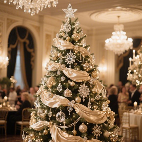 Elegant Gilded Xmas Tree for Elite Soirées