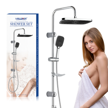 High-Quality Chromed Shower Column System - Multi-Functional Bathroom Shower Set