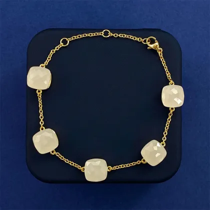 New Style Small Fresh Square Crystal Gem Bracelet