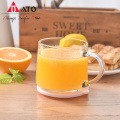 Tazza di vetro di succo di ato con coperchi domestici bevande