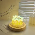 Lámpara de noche de tulipanes encantadores para decoración romántica de dormitorio