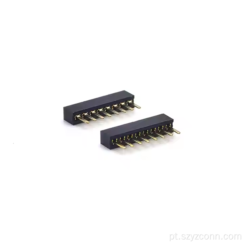 Conector de cabeçalho fêmea de passo de 1,27 mm reto 8P