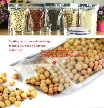 reusable ziplock aluminium pouch bag, aluminum foil pouch bags for packing coffee, Foil nuts bag