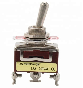 KN3C-103P 15A 250V AC 3-Pin ON-OFF-ON SPDT Metal Toggle Switch