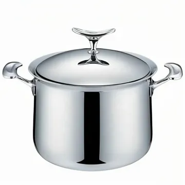 Induction Stockpot: Wide Rim Saucepot 3Ply Stainless Steel 304 Soup Pot