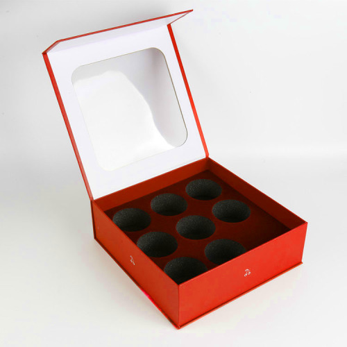 Magnetic Cardboard Packaging Red Box For Bath Bombs