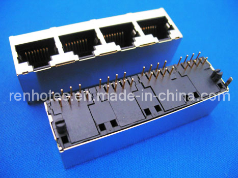 Modular Jack Shielded-RJ45 Connector, 1/2/2*2/1*4/2*4port (RH-IO-0039)