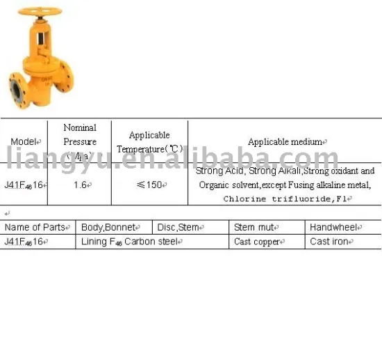 Lining Flange Globe Valve