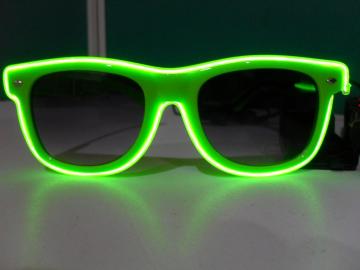 EL Grow in Dark Sunglasses EL Wire Glasses Green Light